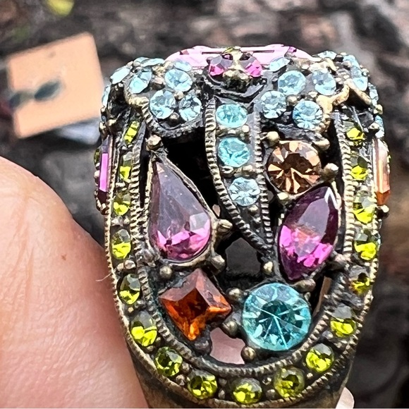 Vintage Heidi Daus Art Deco Statement Cocktail Ring – Size 8 - Picture 13 of 14